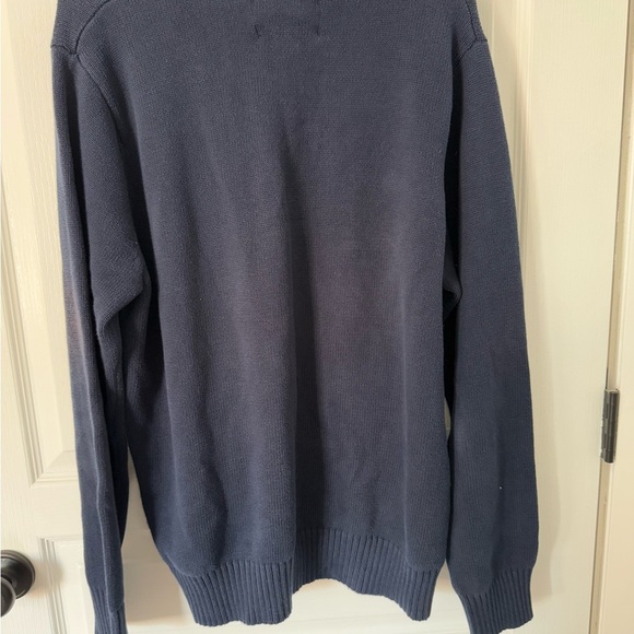 Eddie Bauer Blue Crewneck Sweater Knit Ribbed Cuffs - Picture 4 of 5